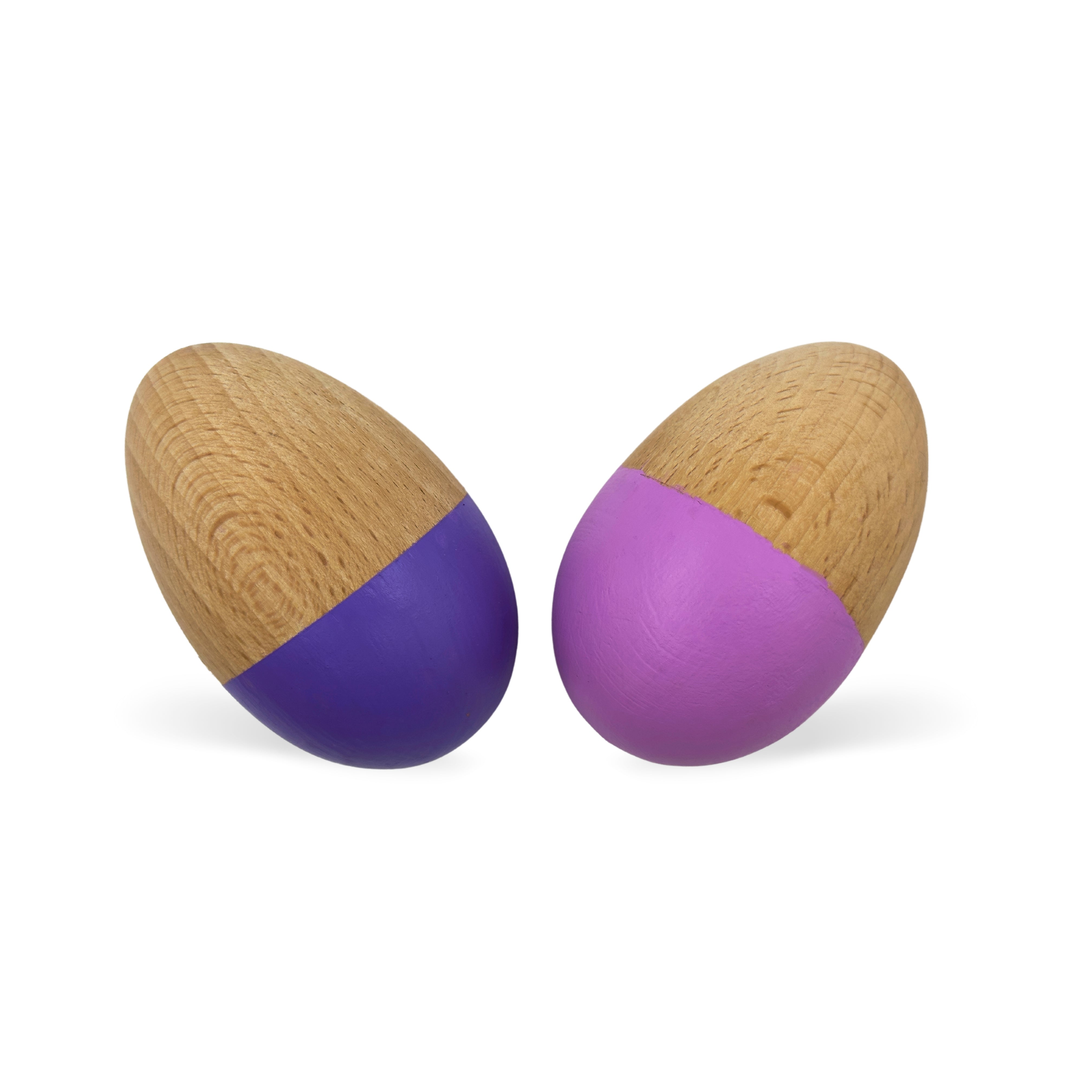 Violet & Purple Wooden Egg Shakers