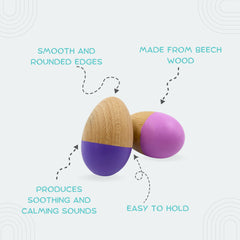 Violet & Purple Wooden Egg Shakers