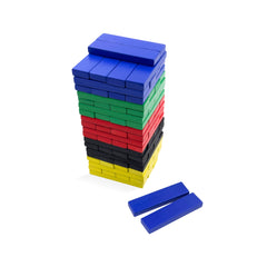 Jenga- set(Red, Yellow, dark blue, green, black Rectangular Coloured Blocks)