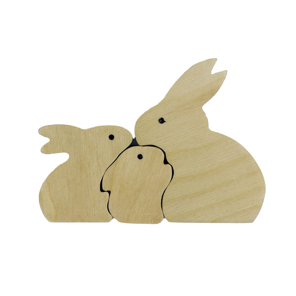 Buy Wooden Rabbit Family Puzzle Set For Toddlers Online India