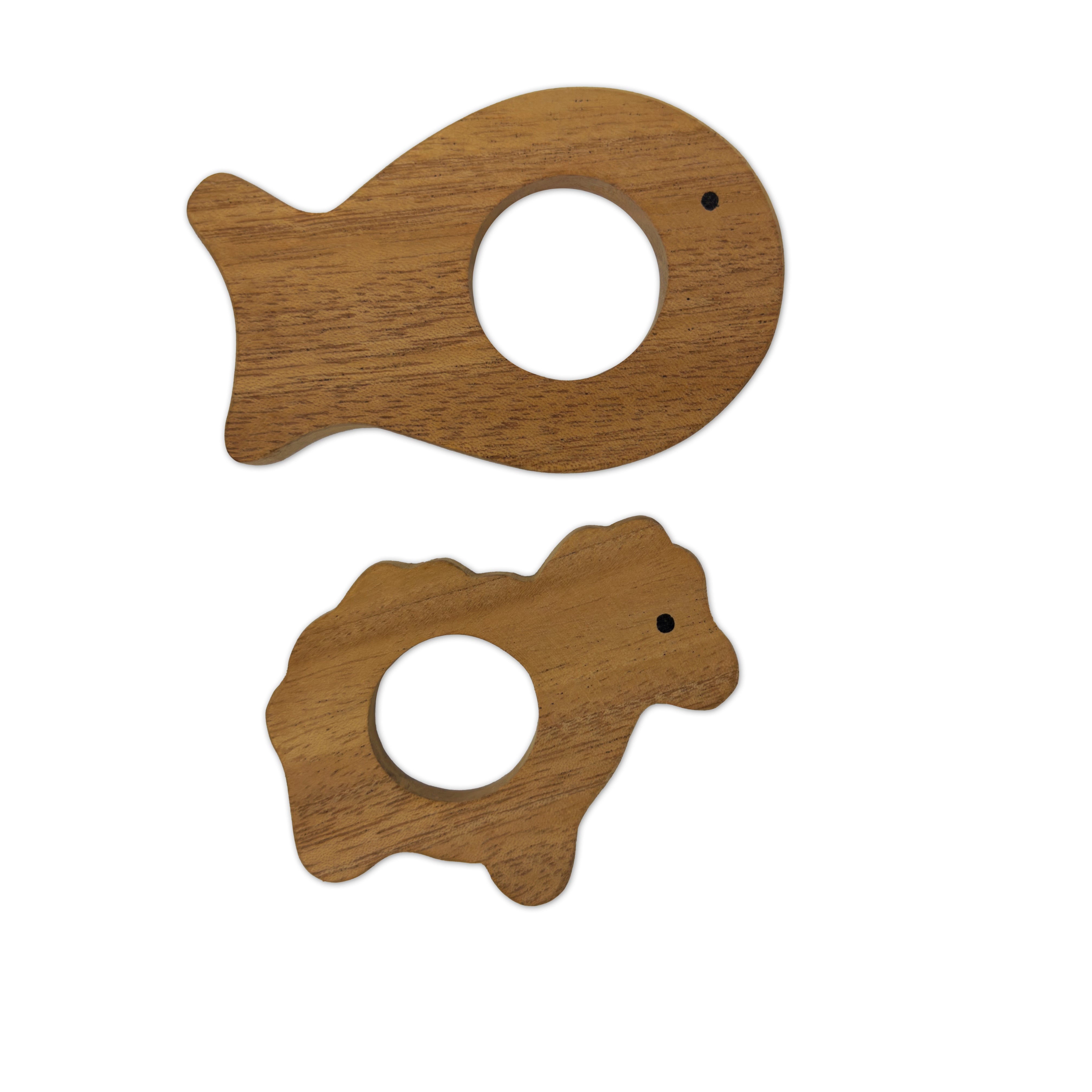 Sheep & Fish Shaped Wooden Teether