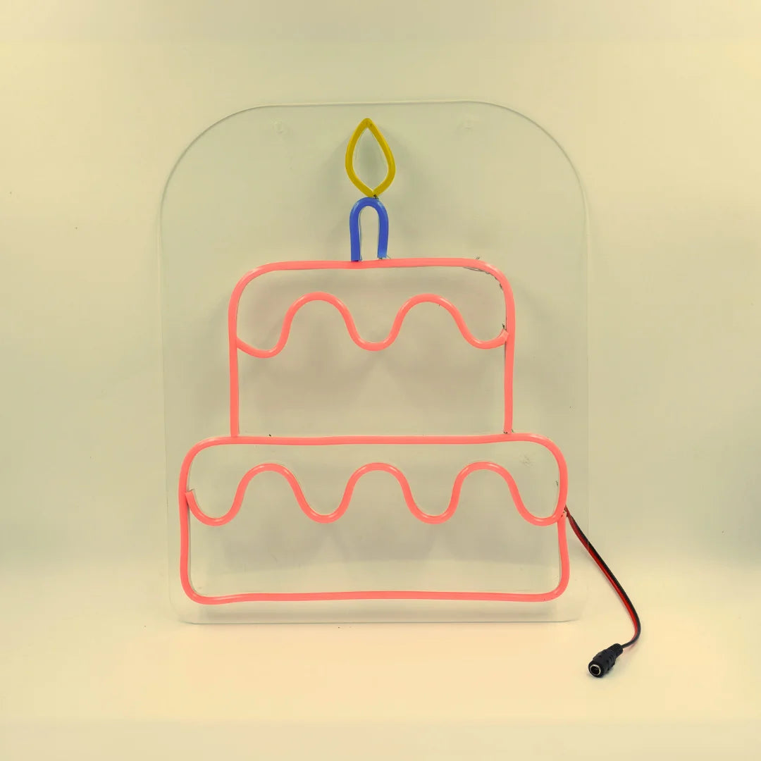 Happy Birthday Cake Neon Light
