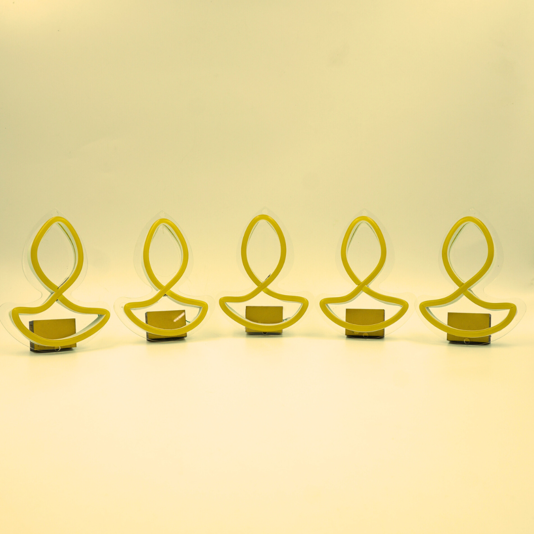 Diwali Diya Mini Neon Sign Strip lights for Home Decor(Set of 5)