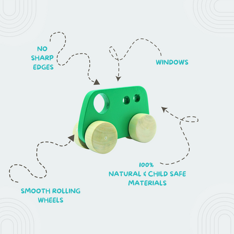 Green Wooden Bus