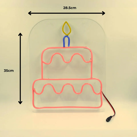 Happy Birthday Cake Neon Light