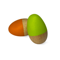 Orange & Green Wooden Egg Shakers