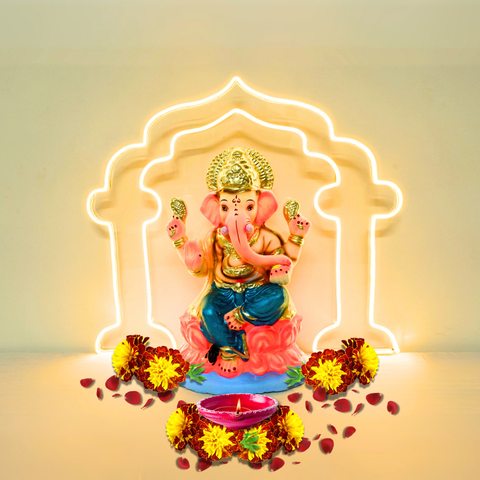 Pooja Idol Mandir Backdrop Stand-NEON Acrylic Frame