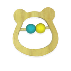 Teddy Face Shaped Wooden Rattle