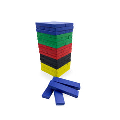 Jenga- set(Red, Yellow, dark blue, green, black Rectangular Coloured Blocks)