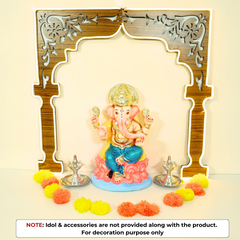 Pooja Mandir Backdrop Stand-Wooden Foldable Frame