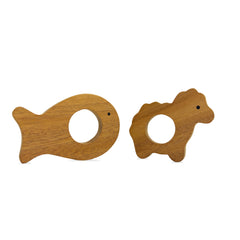 Sheep & Fish Shaped Wooden Teether