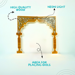 Pooja Mandir Backdrop Stand-Wooden Foldable Frame