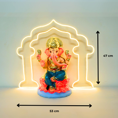 Pooja Idol Mandir Backdrop Stand-NEON Acrylic Frame