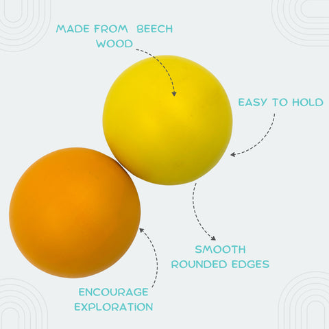 Wooden Balls Set of 2 (Yellow and Orange)