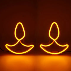 Diwali Diya Neon Sign Strip lights for Home Decor(Set of 2)