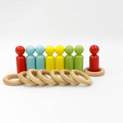 Peg Dolls with  Wooden Rings