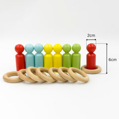 Peg Dolls with  Wooden Rings