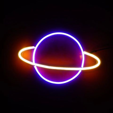 Saturn Planet Neon Light