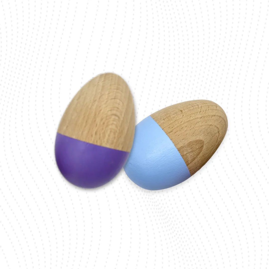 Blue & Purple Wooden Egg Shakers