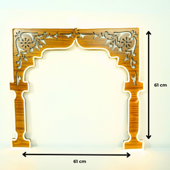 Pooja Mandir Backdrop Stand-Wooden Foldable Frame