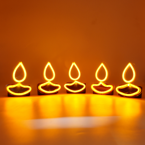 Diwali Diya Mini Wireless Neon Strip Light (Set of 5)