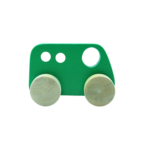 Fun Green Wooden Bus for Toddler's Pretend Play