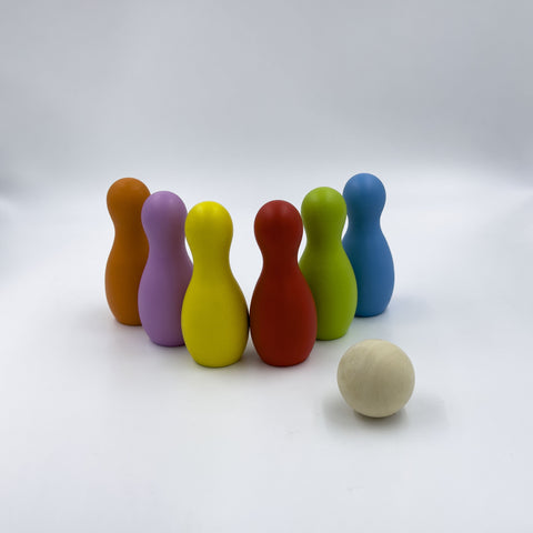 Colorful Wooden Mini Bowling Game Toy