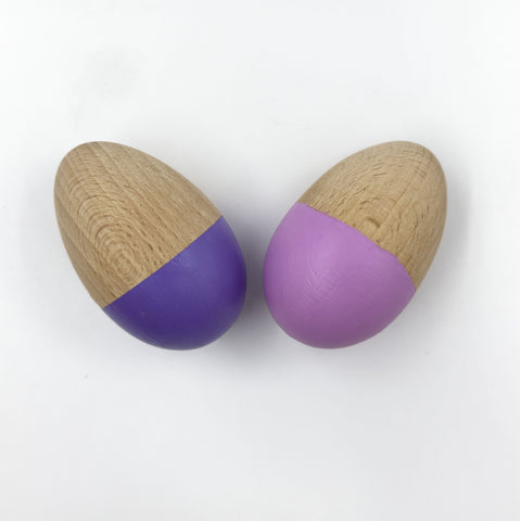 Wooden Egg Shakers - Buy Violet & Purple Egg-shaped Rattles For Babies 