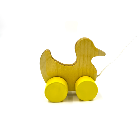 Wooden Interactive Duck Push and Pull Along Toy for Kids