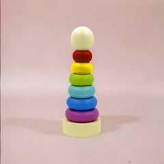 Rainbow Wooden Stacking Rings Toy for Kids | Pereyan